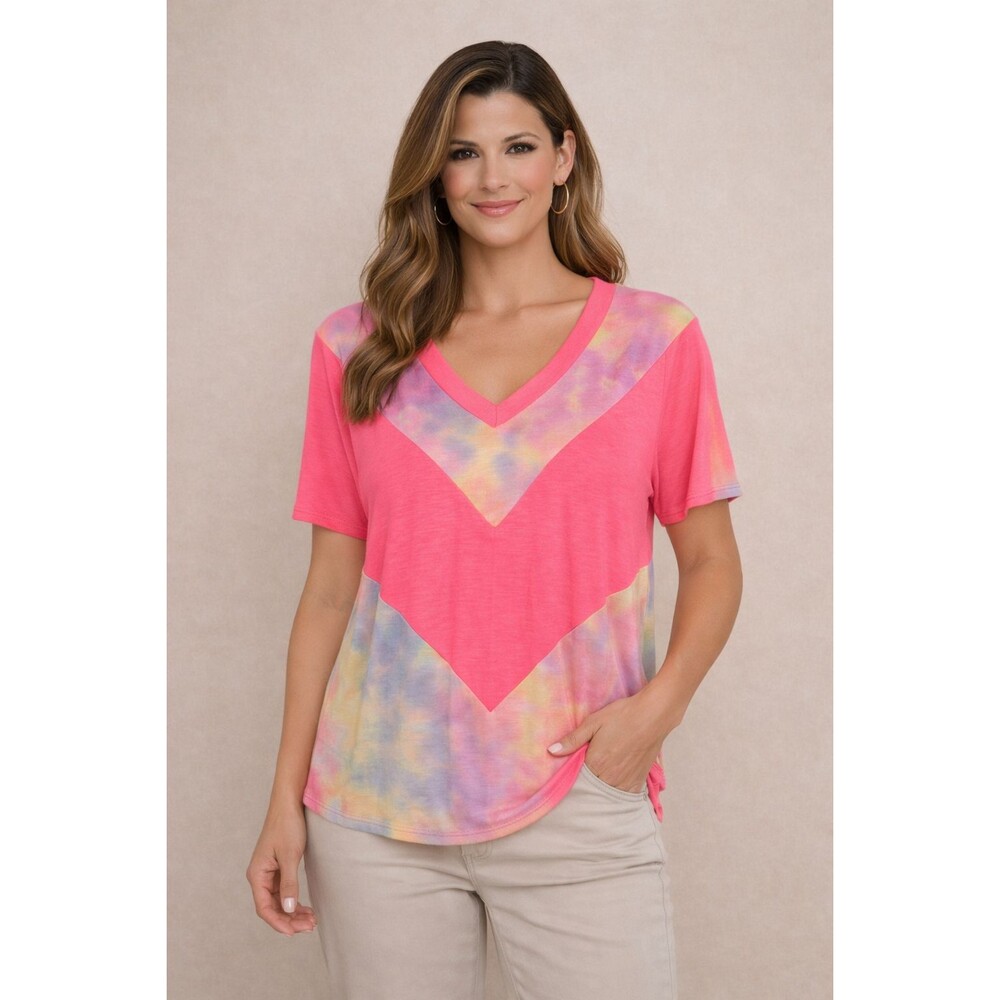 Tie-Dye Pocket Tee in Pink